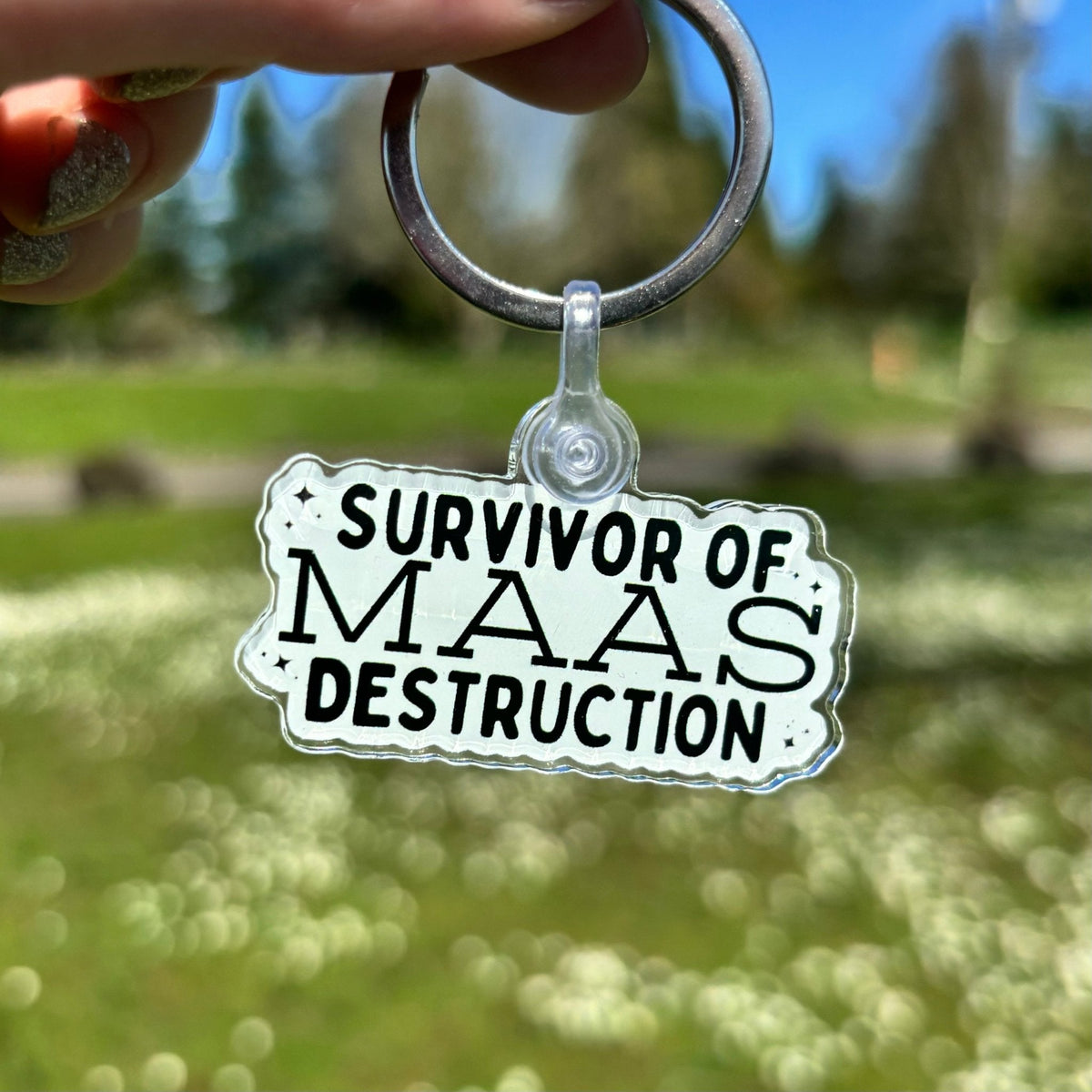 Survivor of Maas Destruction Keychain - Starry Skies Austin