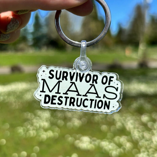 Survivor of Maas Destruction Keychain - Starry Skies Austin