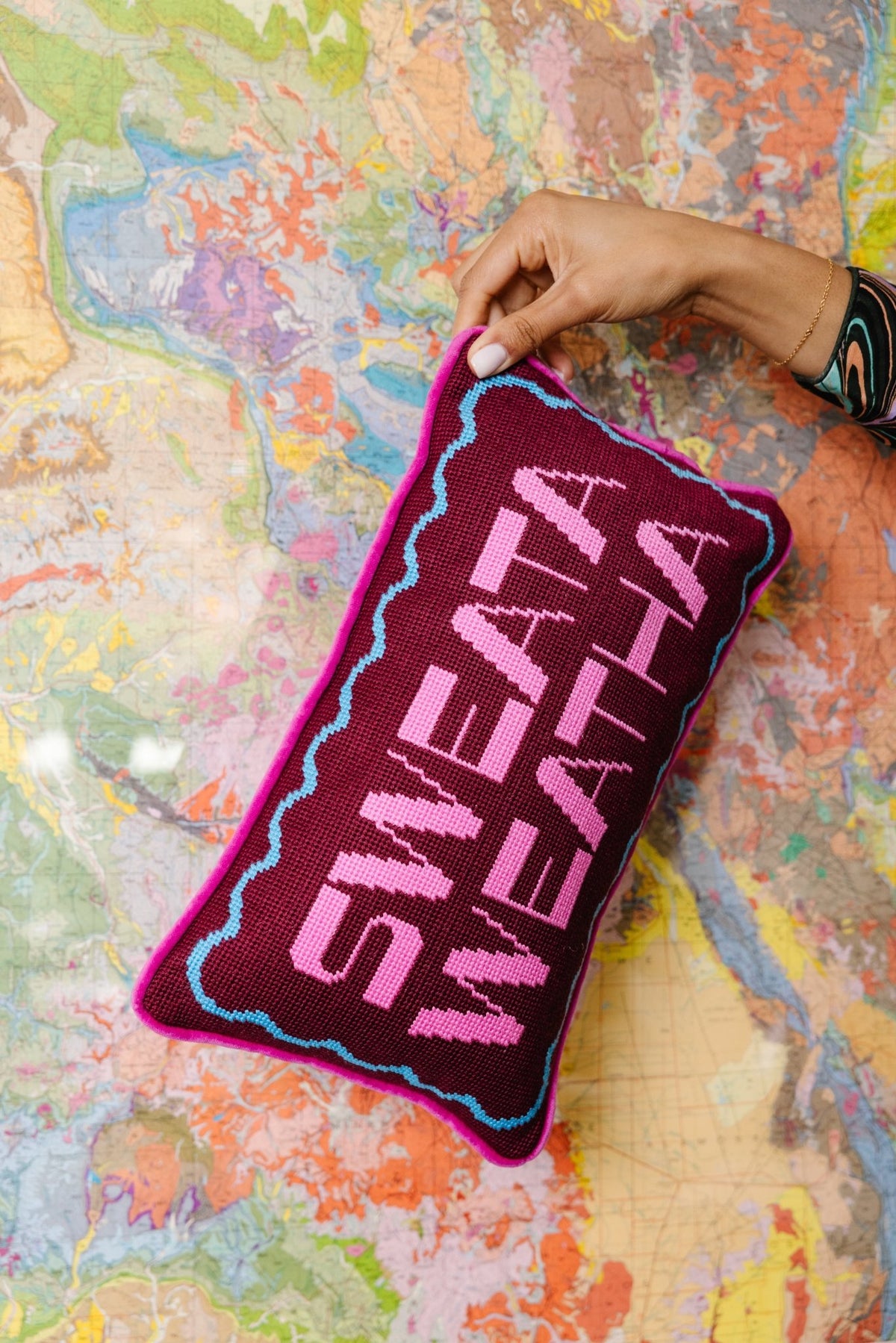 Sweata Weatha Needlepoint Pillow - Starry Skies Austin