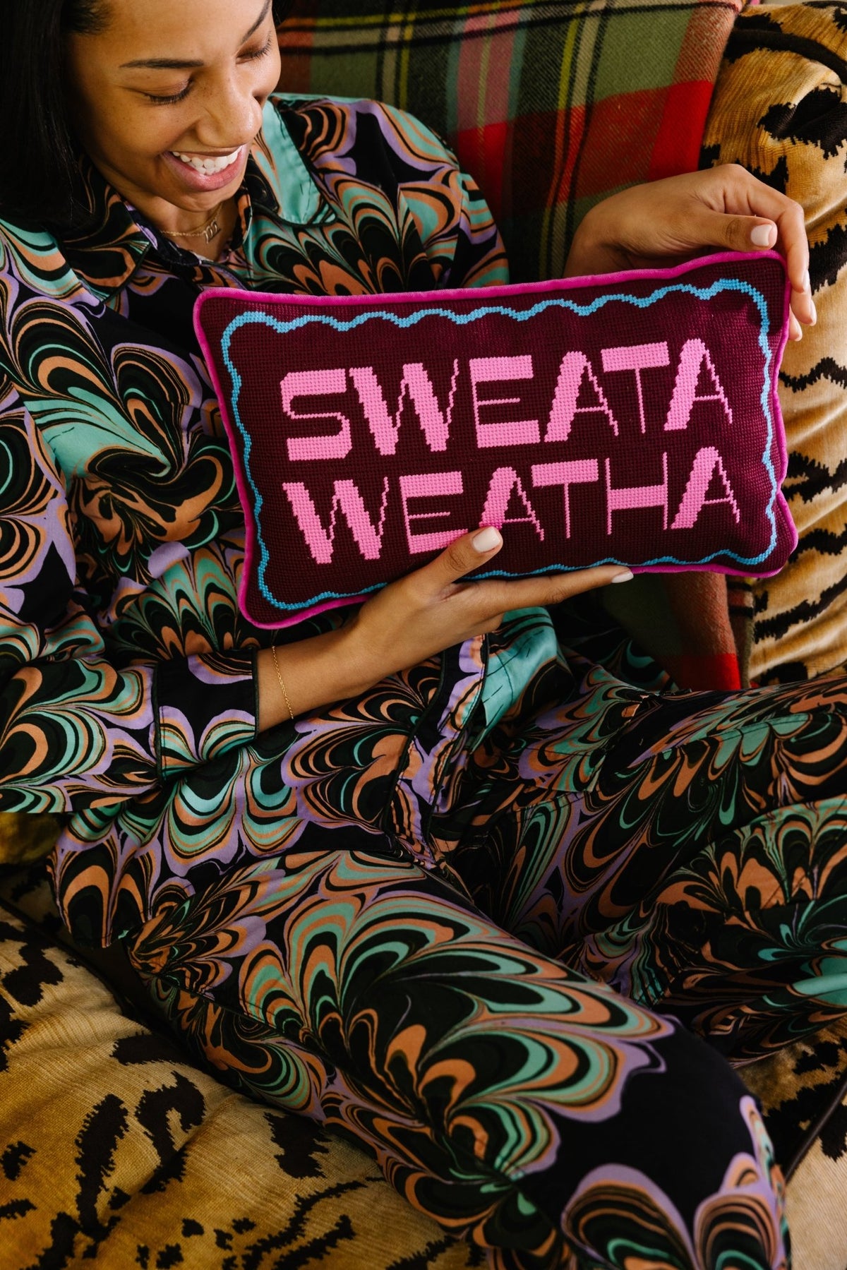 Sweata Weatha Needlepoint Pillow - Starry Skies Austin