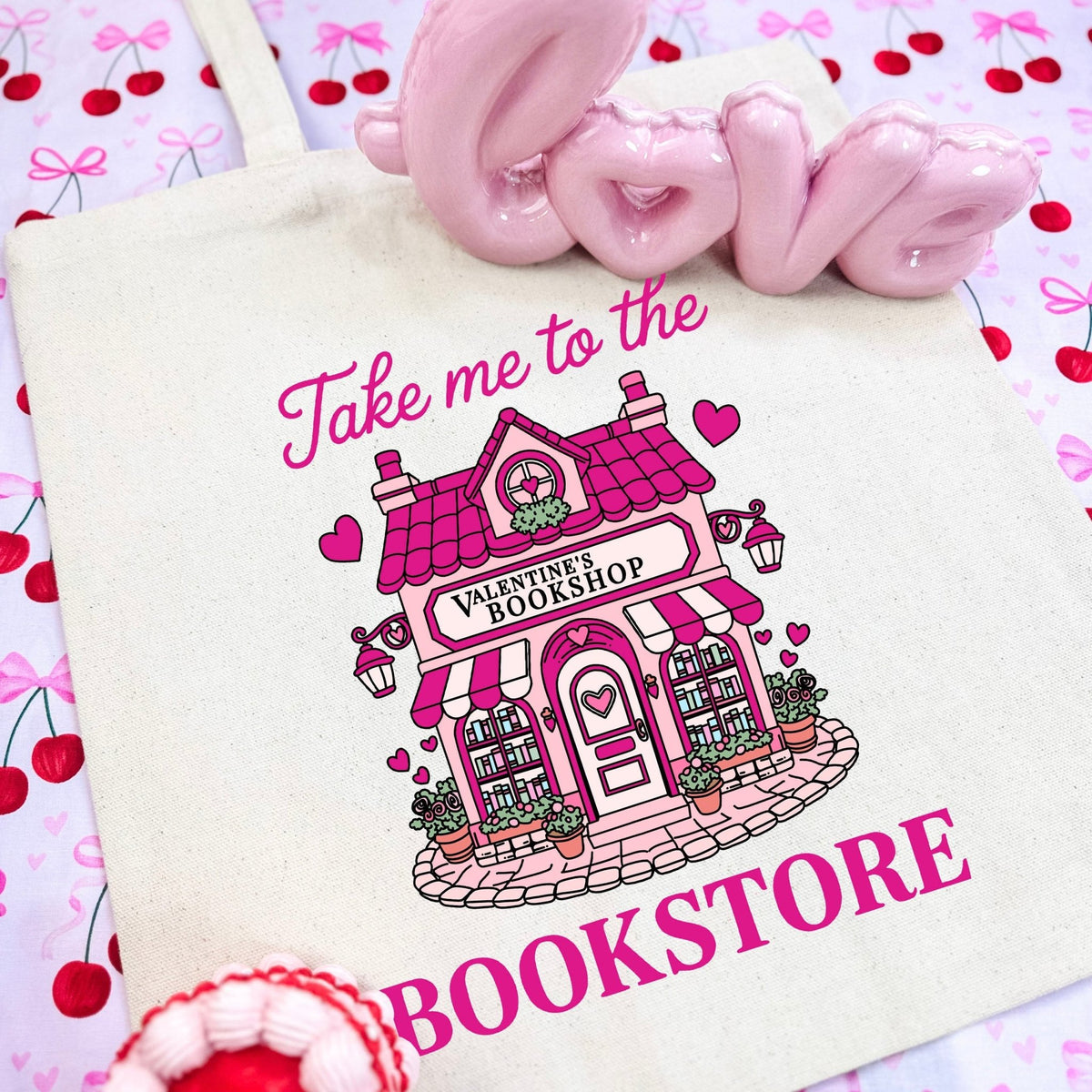Take Me to the Bookstore Valentine's Canvas Tote Bag - Starry Skies Austin