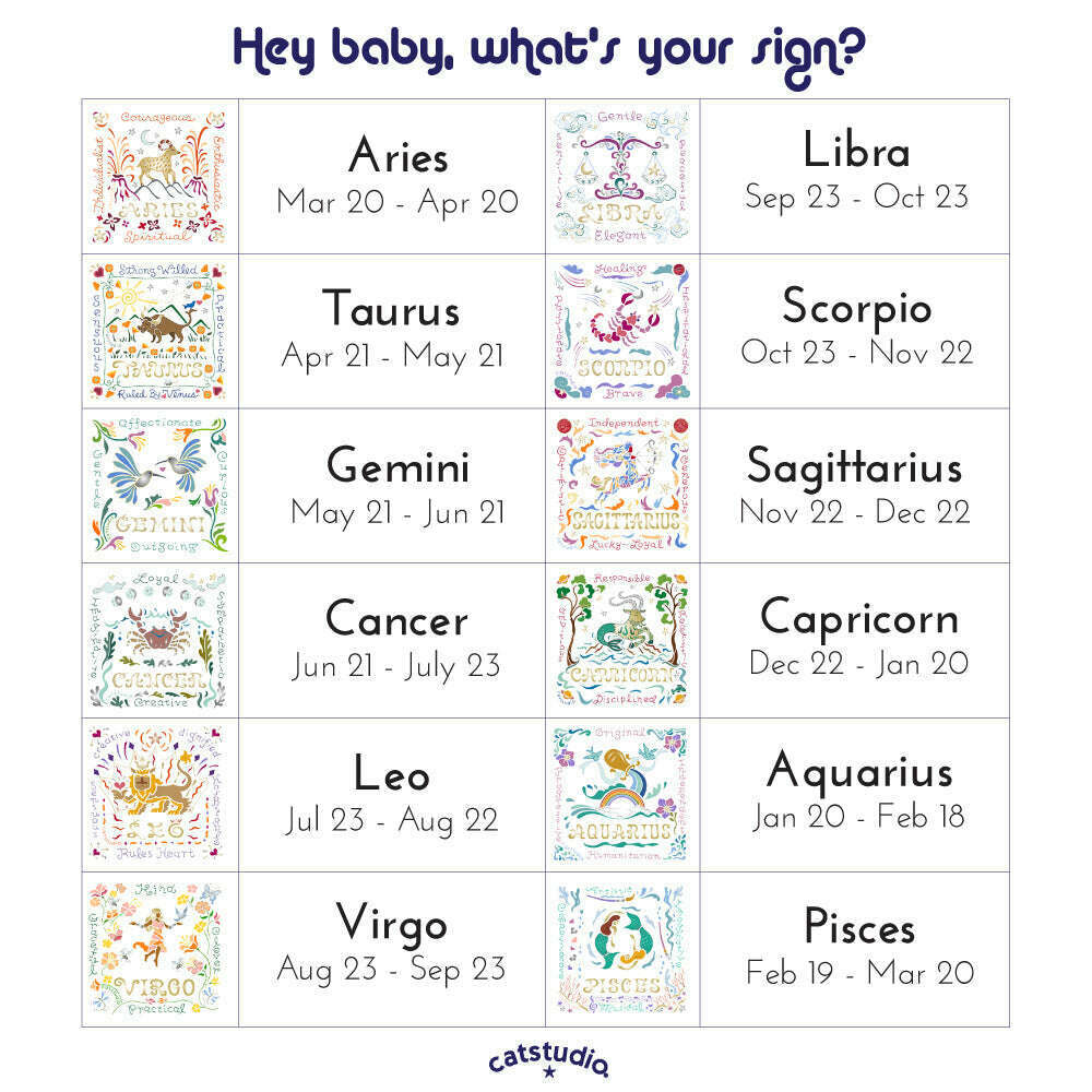 Taurus Astrology Hand-Embroidered Pillow by Cat Studio - Starry Skies Austin