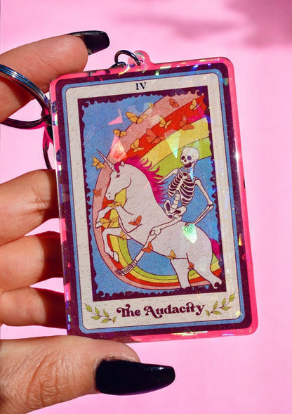 The Audacity Holographic Keychain - Starry Skies Austin