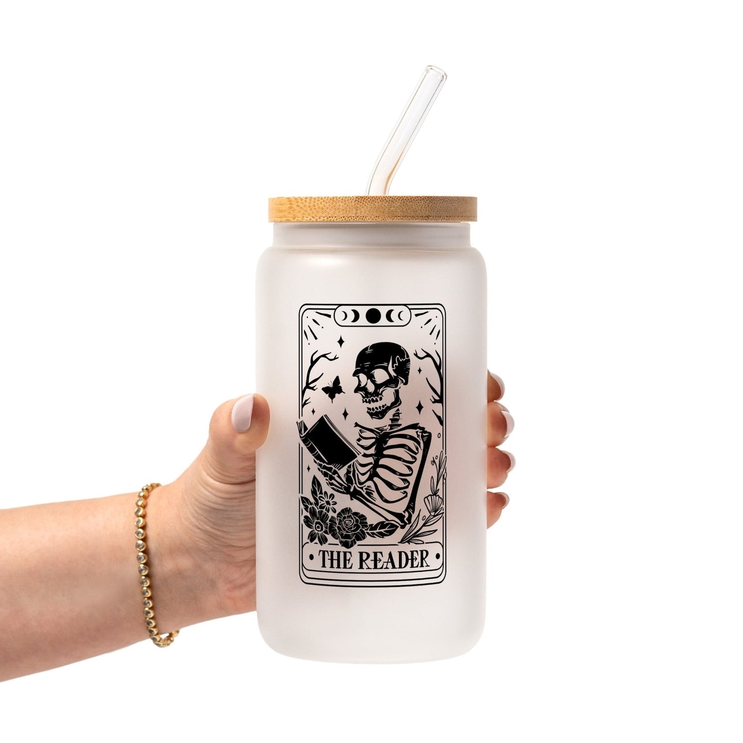 The Reader Glass Cup, Mug & Tumbler with Lid and Straw - Starry Skies Austin