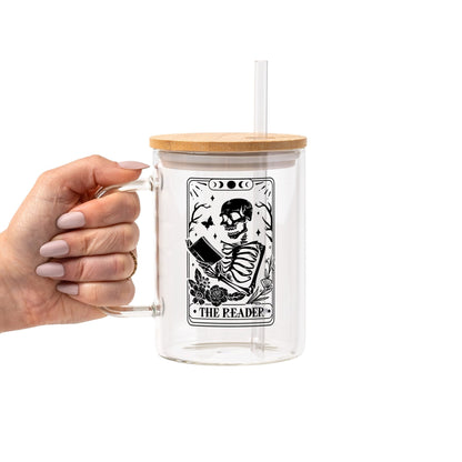 The Reader Glass Cup, Mug & Tumbler with Lid and Straw - Starry Skies Austin