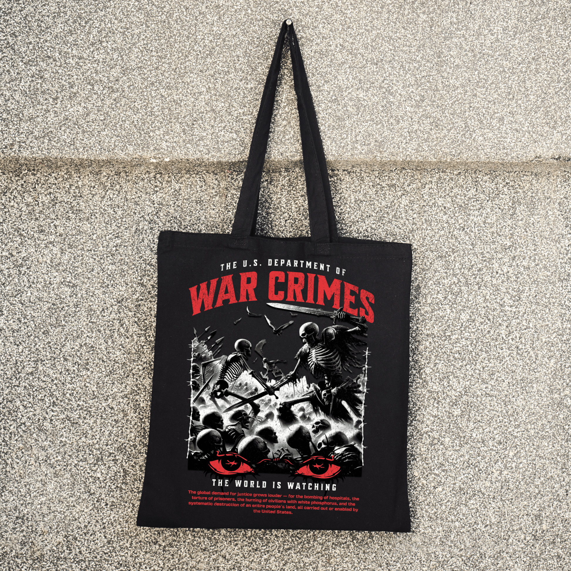 The U.S. Department of War Crimes Canvas Tote - Starry Skies Austin