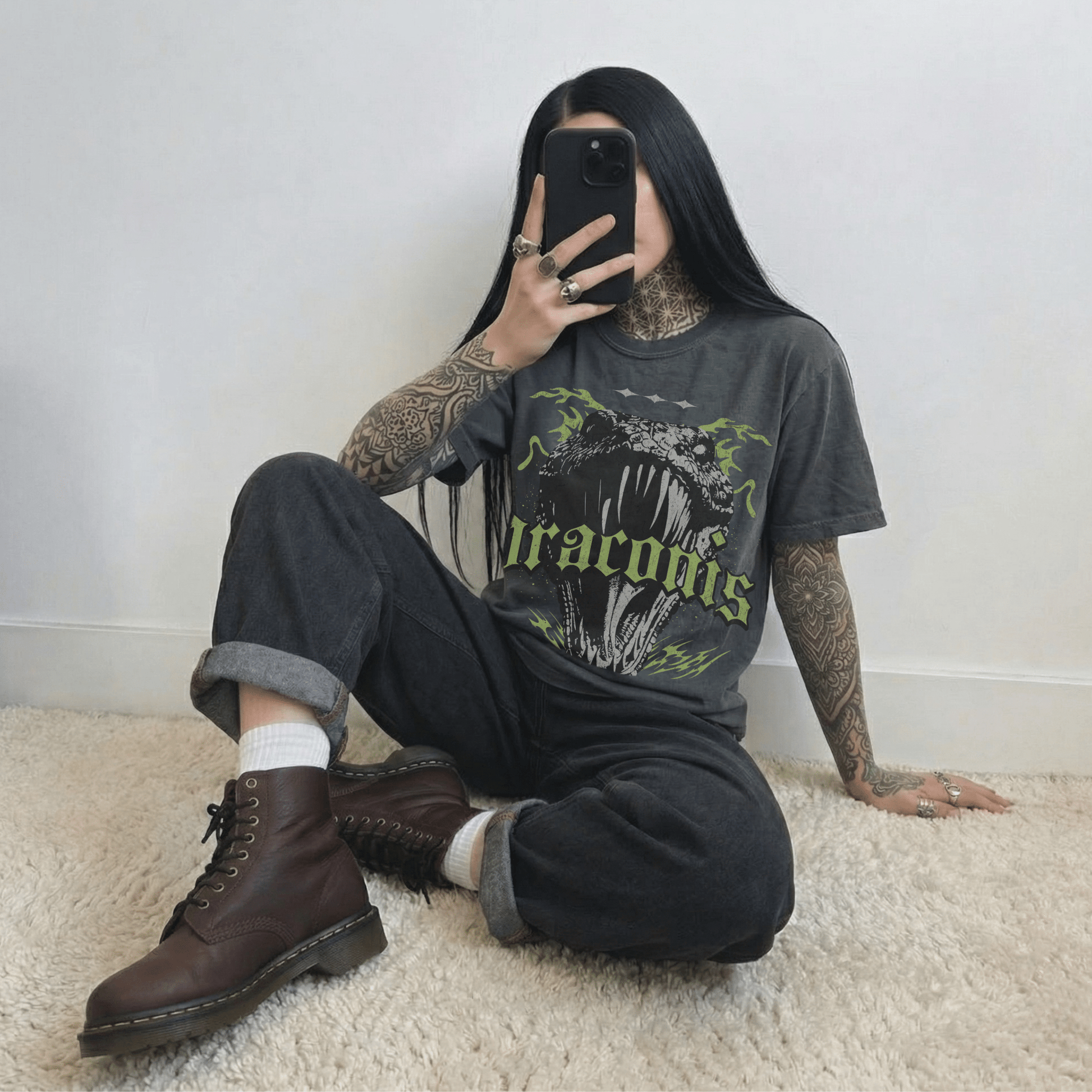 The Zodiac Basalisk Oversized Tee - Starry Skies Austin