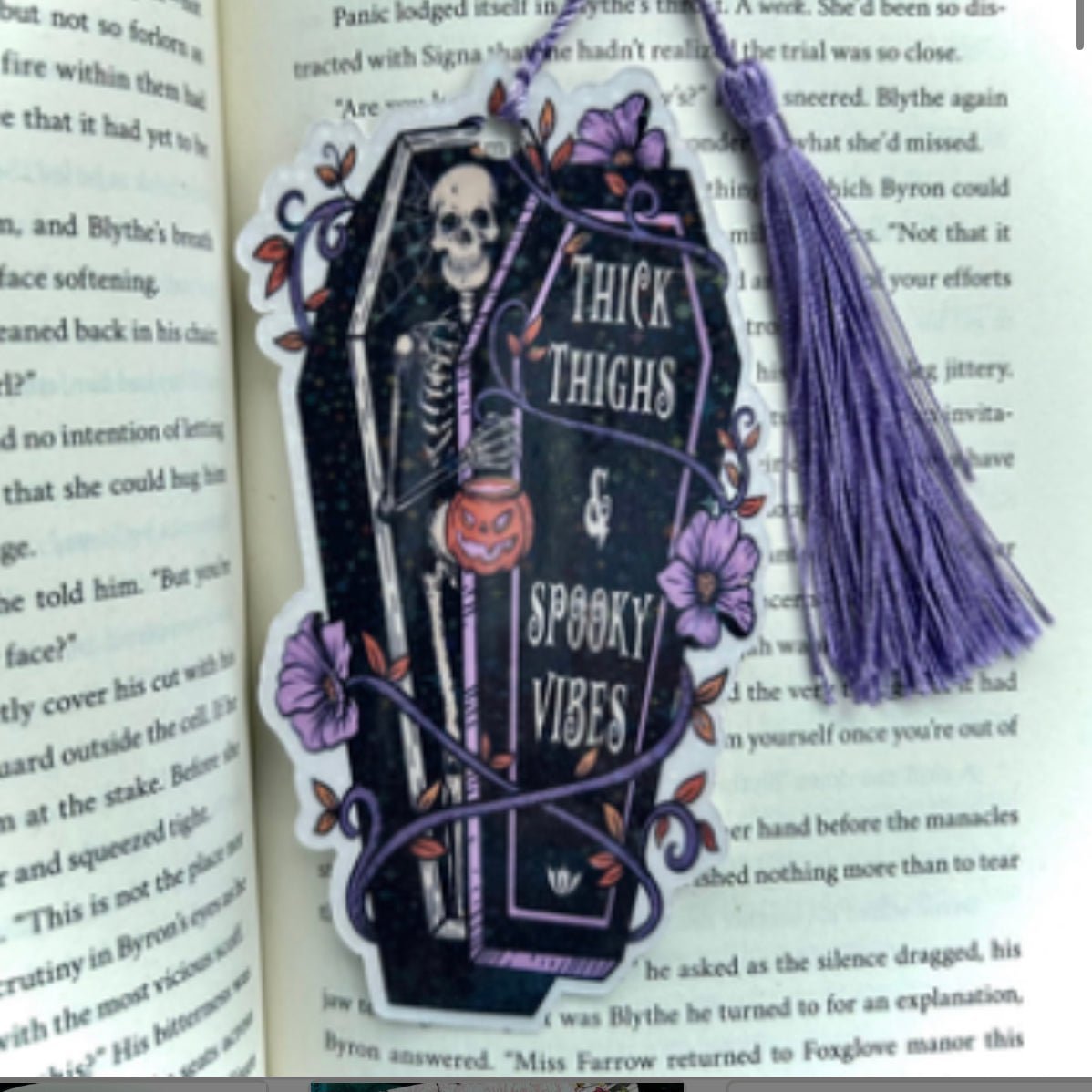 Thick Thighs and Spooky Vibes Bookmark - Starry Skies Austin