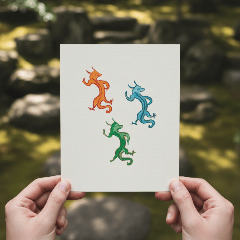 Three Dancing Dragons Fine Art Print Medieval Folklore Decor - Starry Skies Austin