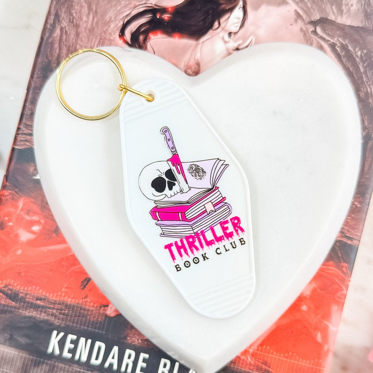 Thriller Book Club Motel Keychain for Mystery and Crime Book Lovers - Starry Skies Austin