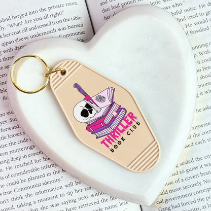 Thriller Book Club Motel Keychain for Mystery and Crime Book Lovers - Starry Skies Austin