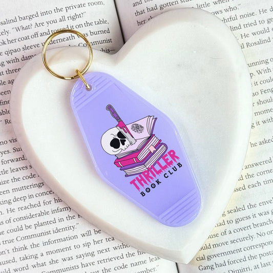 Thriller Book Club Motel Keychain for Mystery and Crime Book Lovers - Starry Skies Austin