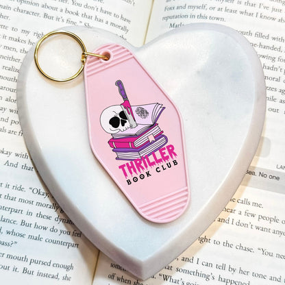 Thriller Book Club Motel Keychain for Mystery and Crime Book Lovers - Starry Skies Austin