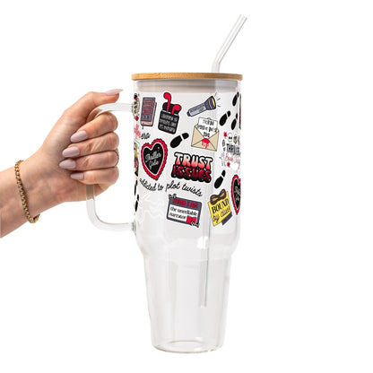 Thriller True Crime Glass Cup, Mug & Tumbler with Lid and Straw - Starry Skies Austin