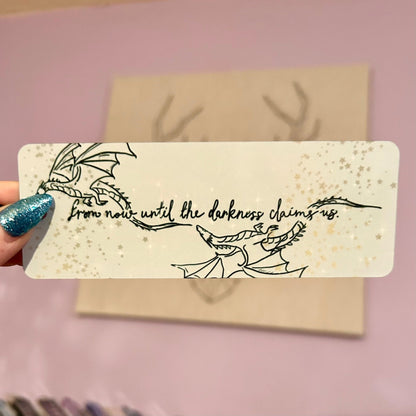Throne of Glass From Now to The Darkness Claims Us Metal Bookmark - Starry Skies Austin