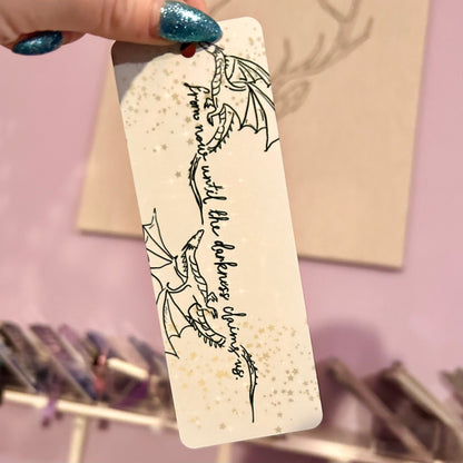 Throne of Glass From Now to The Darkness Claims Us Metal Bookmark - Starry Skies Austin
