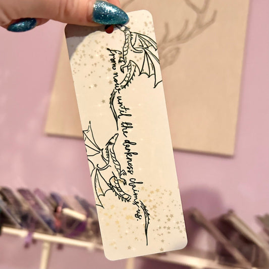 Throne of Glass From Now to The Darkness Claims Us Metal Bookmark - Starry Skies Austin