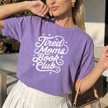 Tired Moms Book Club Heavyweight Comfort Colors Shirt - Starry Skies Austin