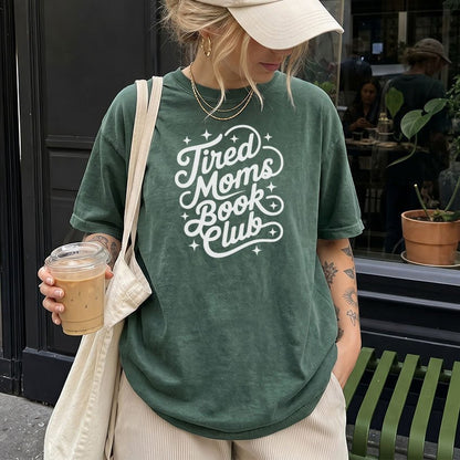 Tired Moms Book Club Heavyweight Comfort Colors Shirt - Starry Skies Austin
