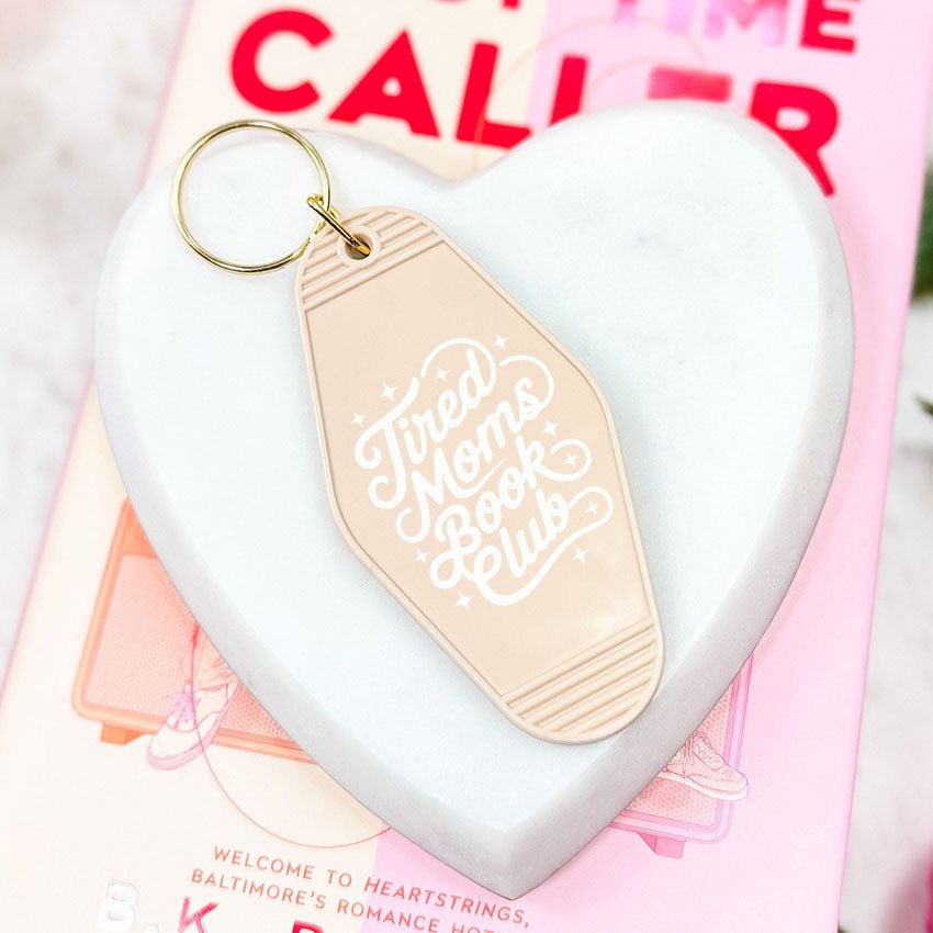 Tired Moms Book Club Retro Motel Keychain - Starry Skies Austin