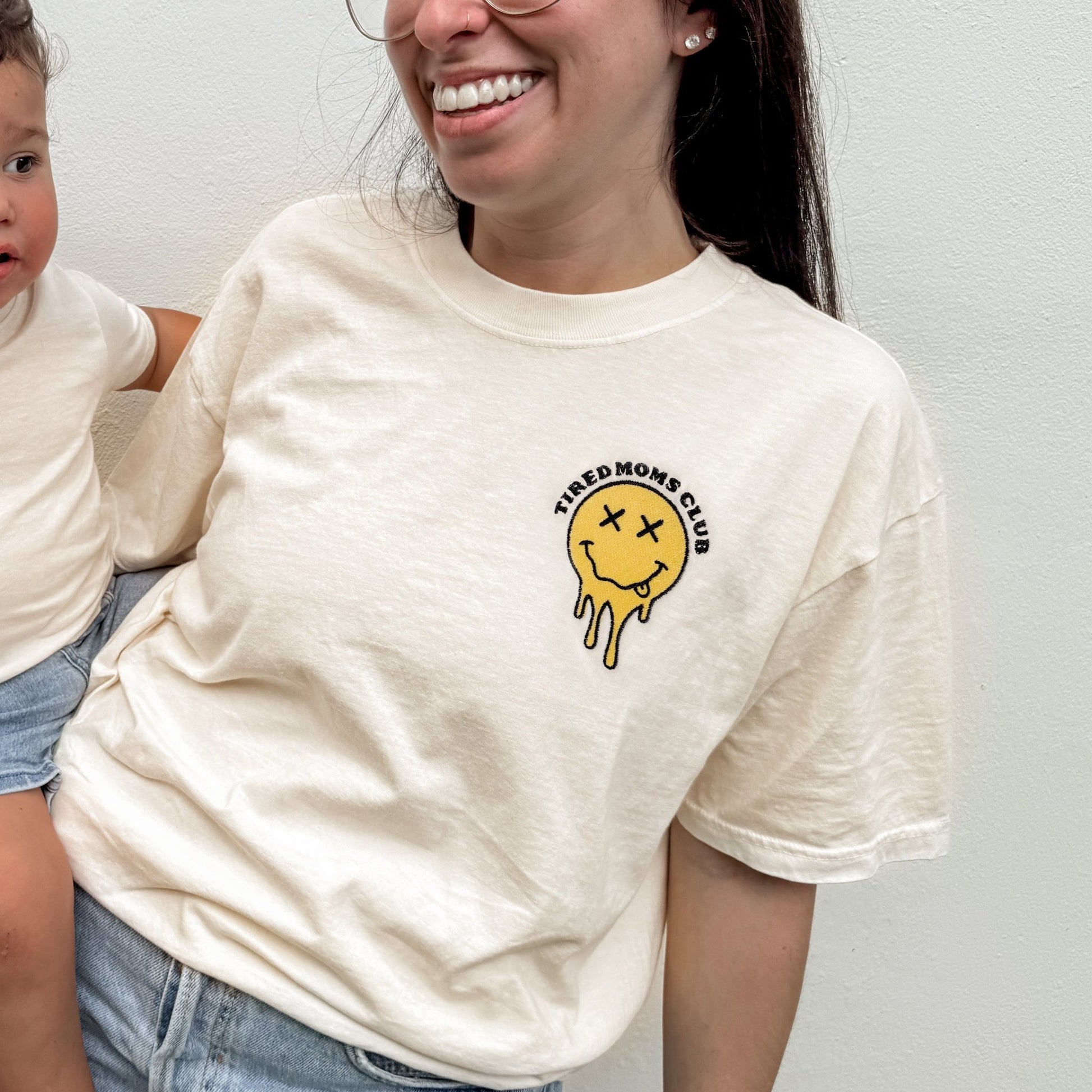Tired Moms Club Embroidered T-Shirt - Starry Skies Austin
