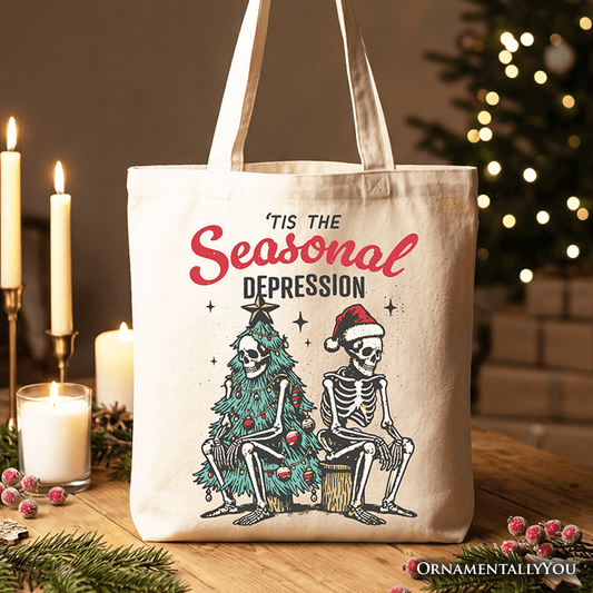 Tis the Seasonal Depression Tote Bag, Dark Humor Christmas Gift Shopper for Festive Mood Swingers - Starry Skies Austin