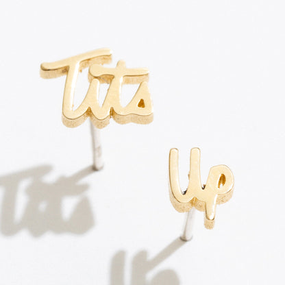 Tits Up Script Studs - Starry Skies Austin