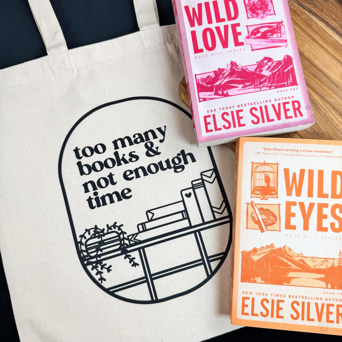 Too Many Books & Not Enough Time Canvas Tote Bag - Starry Skies Austin