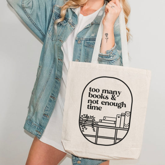 Too Many Books & Not Enough Time Canvas Tote Bag - Starry Skies Austin