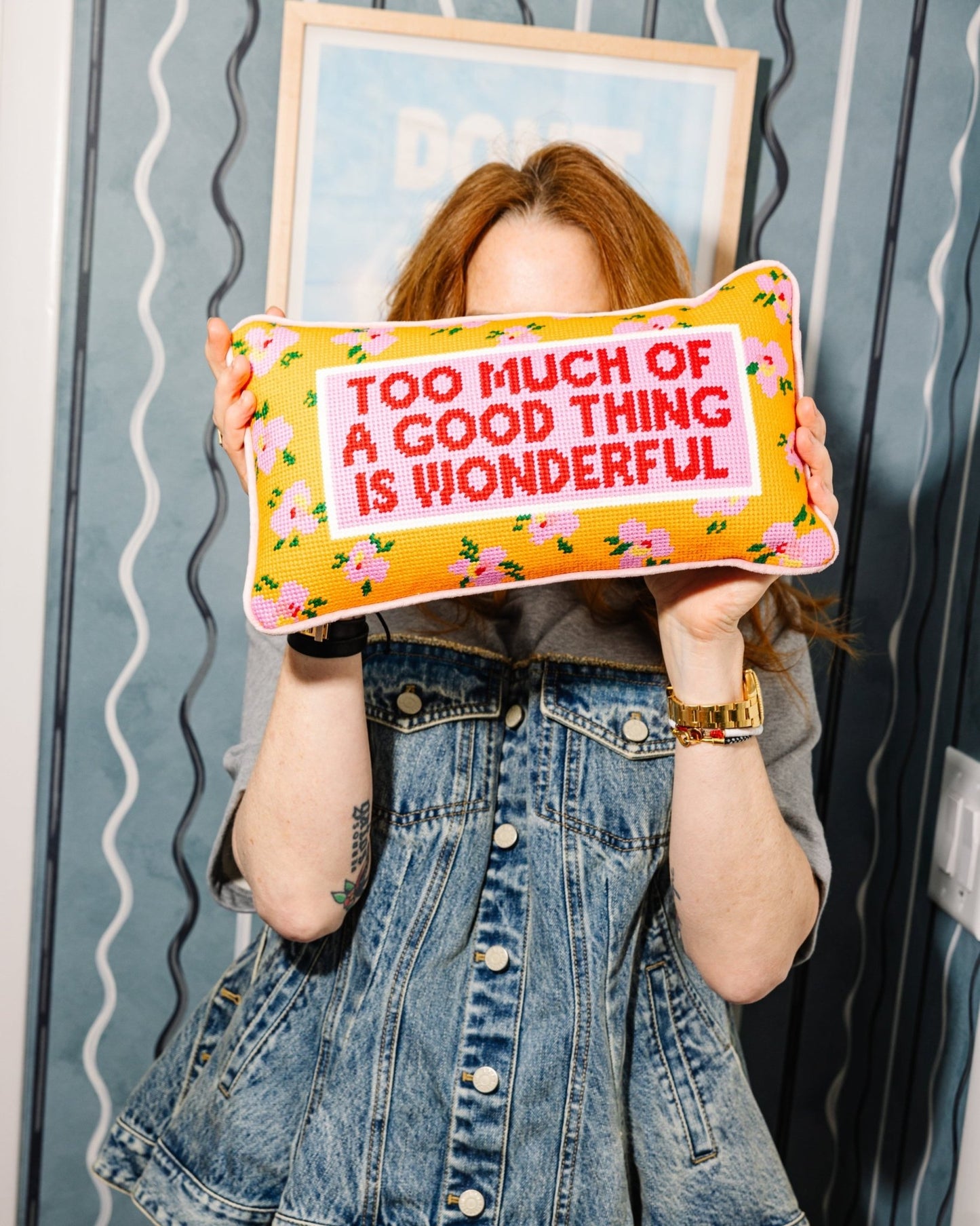 Too Much Needlepoint Pillow - Starry Skies Austin