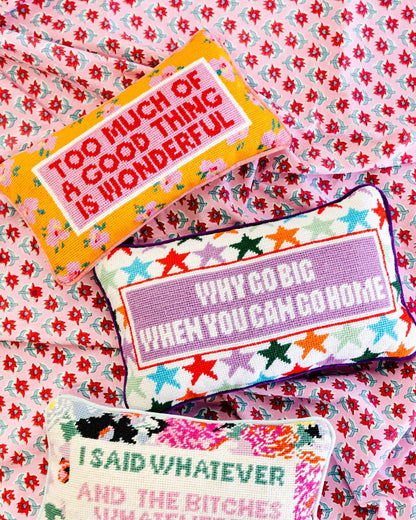 Too Much Needlepoint Pillow - Starry Skies Austin