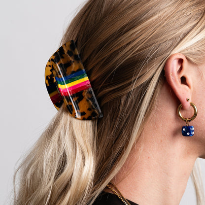 Tortoise Rainbow Hair Claw - Starry Skies Austin