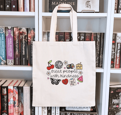 Treat People with Kindness Sublimated Canvas Tote Bag - Starry Skies Austin