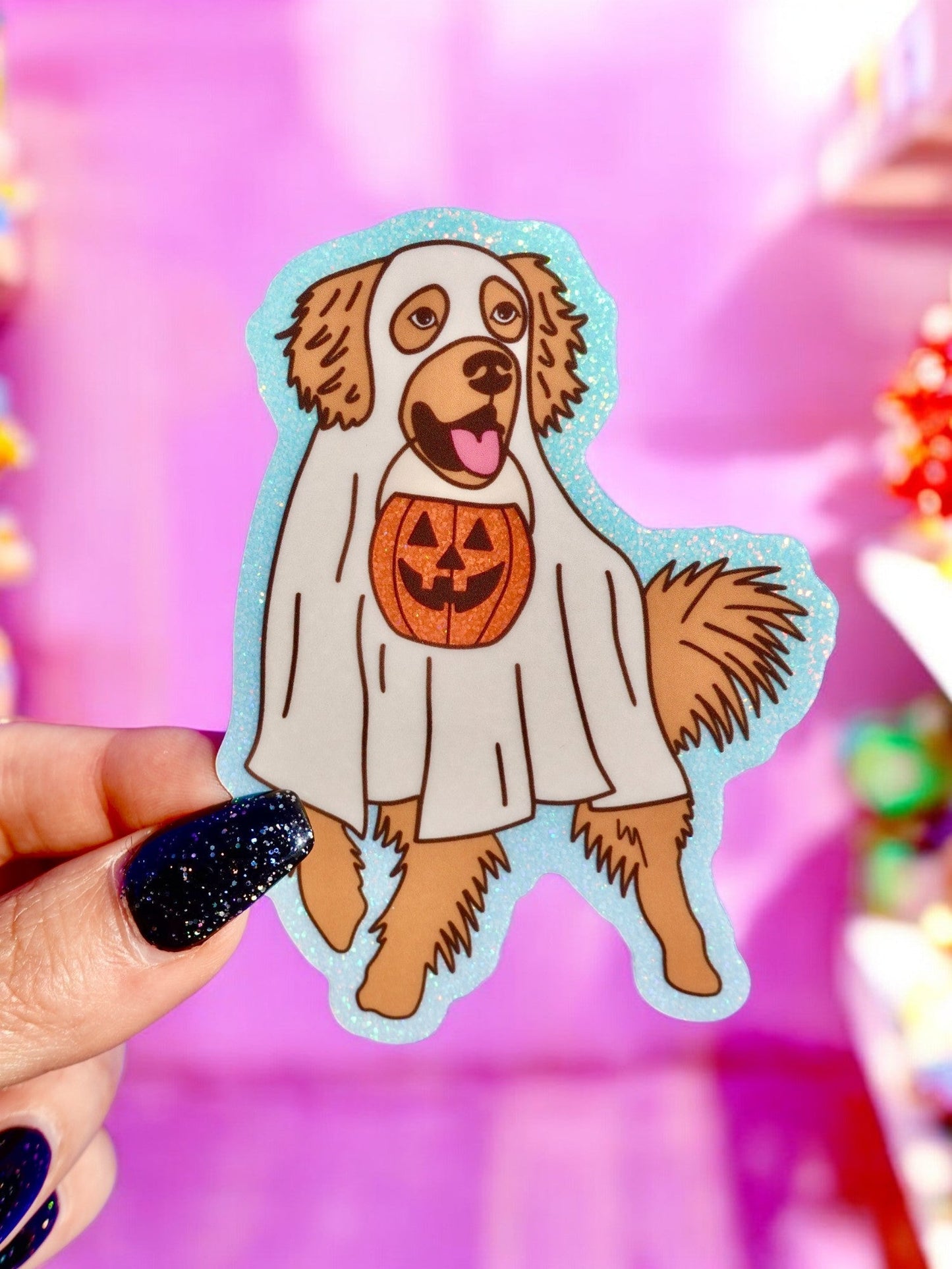 Trick Or Treat Puppy Halloween Sticker - Starry Skies Austin