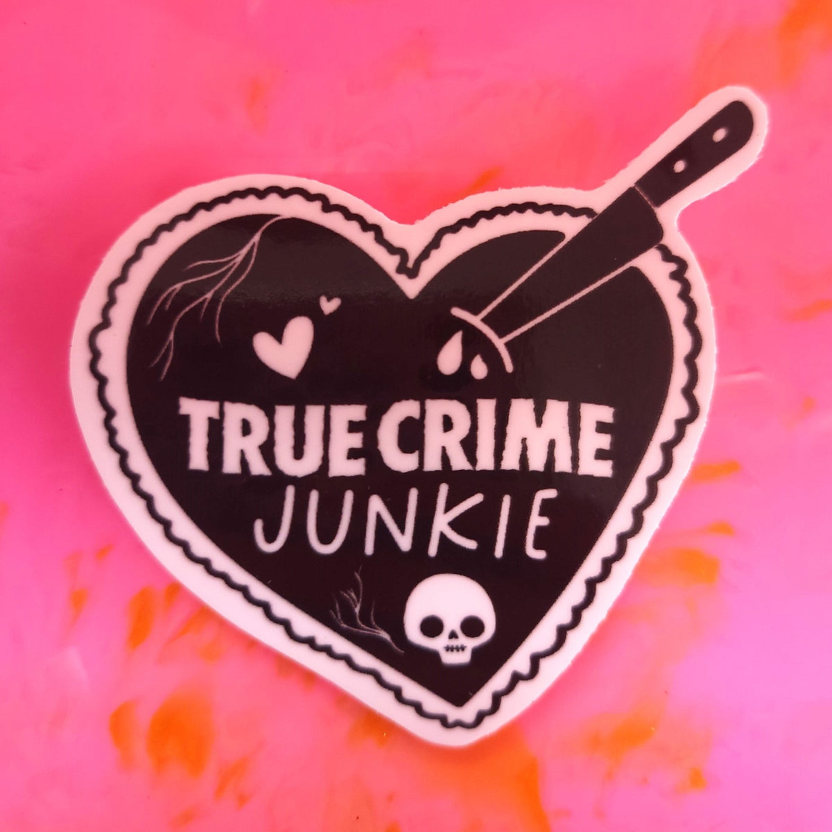 "True Crime Junkie" Sticker - Starry Skies Austin