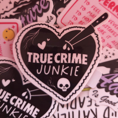 "True Crime Junkie" Sticker - Starry Skies Austin