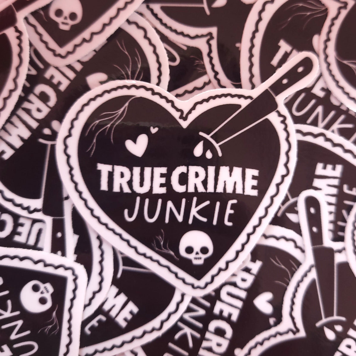 "True Crime Junkie" Sticker - Starry Skies Austin