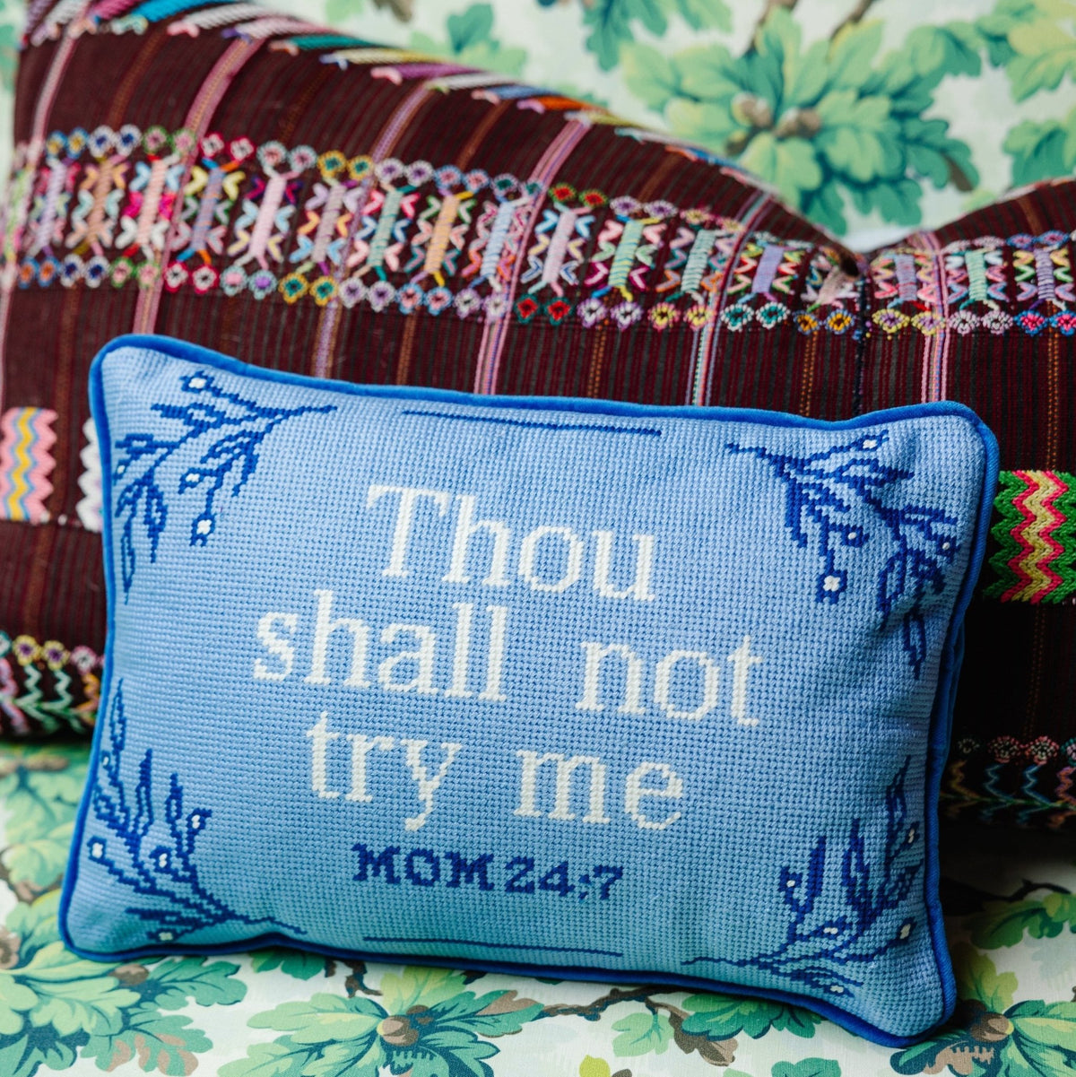 Try Me Needlepoint Pillow - Starry Skies Austin