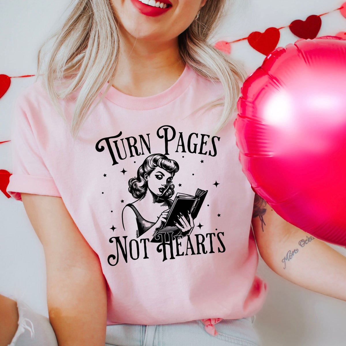 Turn Pages Not Hearts Gildan Softstyle Shirt - Starry Skies Austin