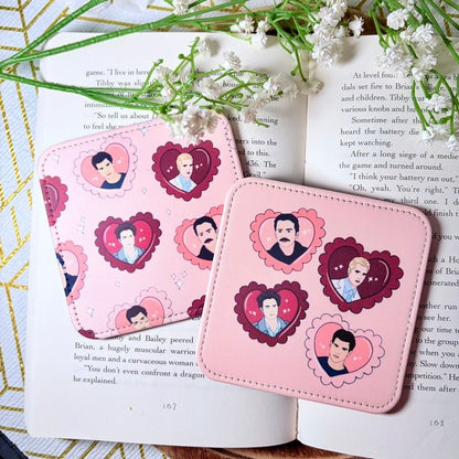 Twilight Inspired Boys Pink Coasters - Set of 2 - Starry Skies Austin