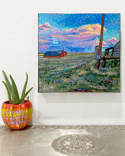 Twilight Sunset Farm - @ sptreuvyn ( Original Painting ) - Starry Skies Austin
