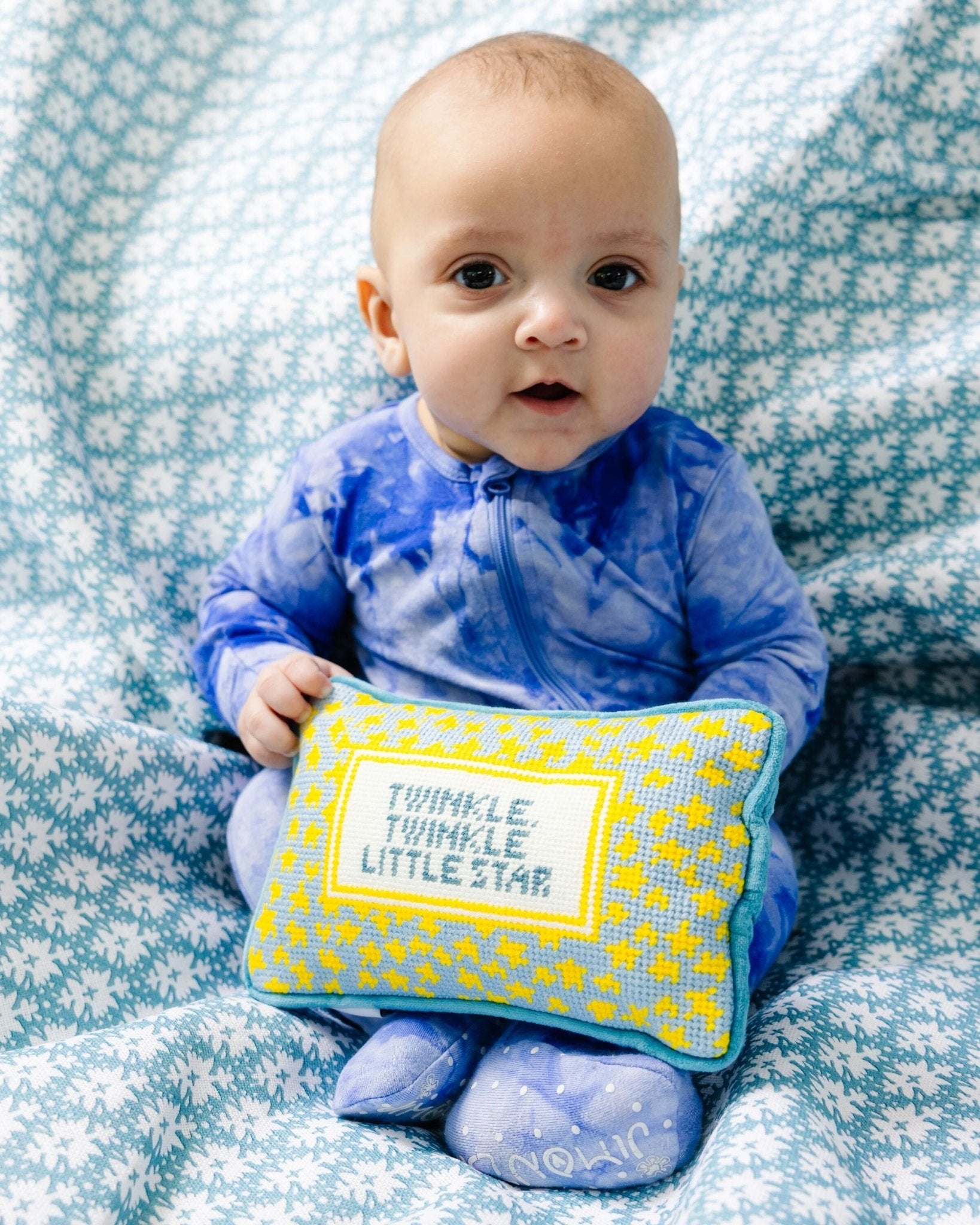Twinkle Twinkle Mini Needlepoint Pillow - Starry Skies Austin