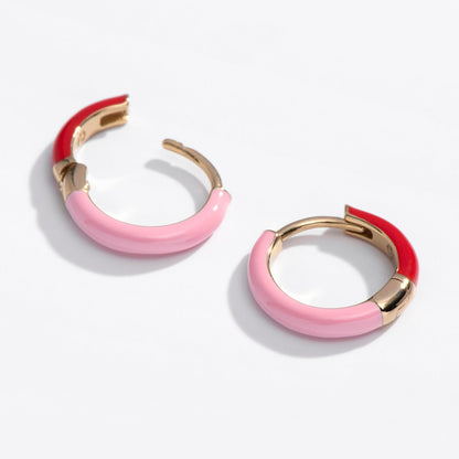 Two Tone Enamel Huggie Hoops - Starry Skies Austin