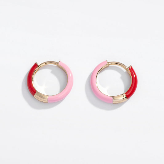 Two Tone Enamel Huggie Hoops - Starry Skies Austin