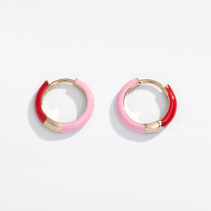 Two Tone Enamel Huggie Hoops - Starry Skies Austin