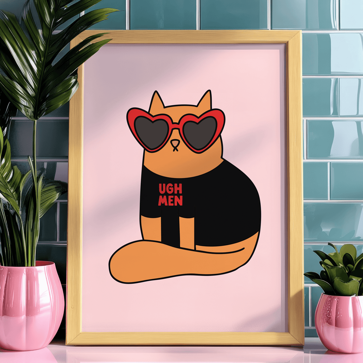 Ugh Men Cat Unframed Art Print - Starry Skies Austin
