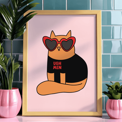 Ugh Men Cat Unframed Art Print - Starry Skies Austin