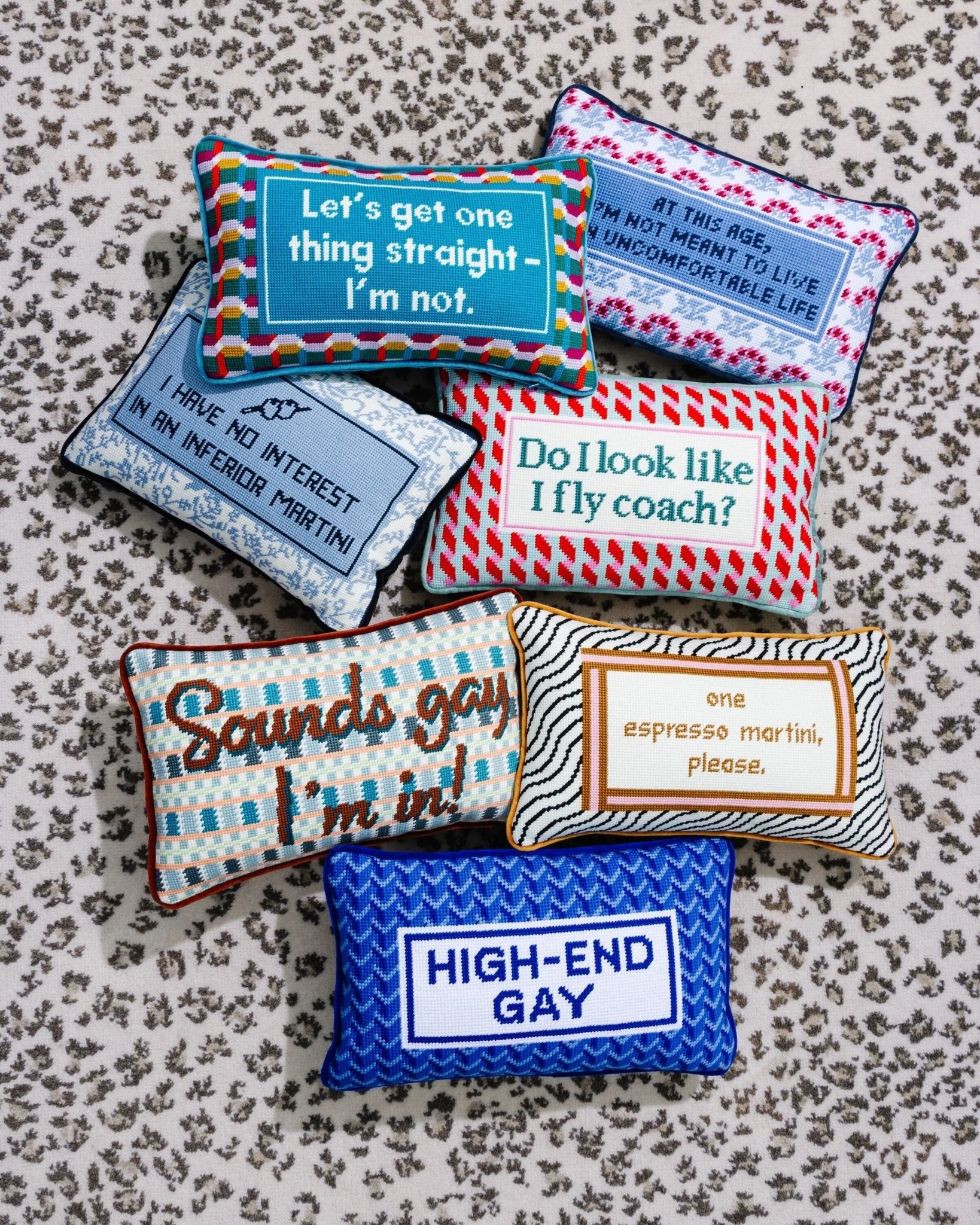 Uncomfortable Needlepoint Pillow - Starry Skies Austin