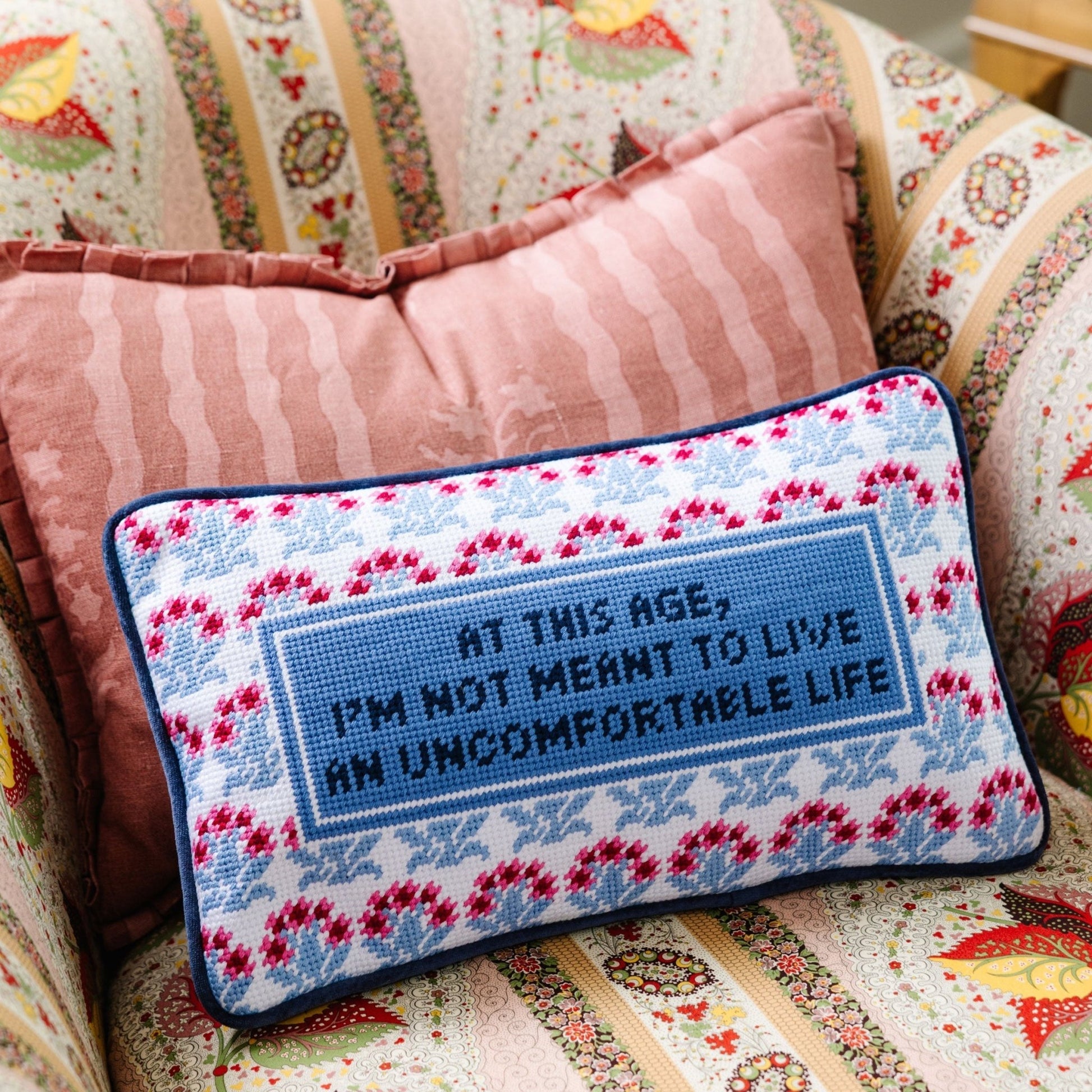 Uncomfortable Needlepoint Pillow - Starry Skies Austin