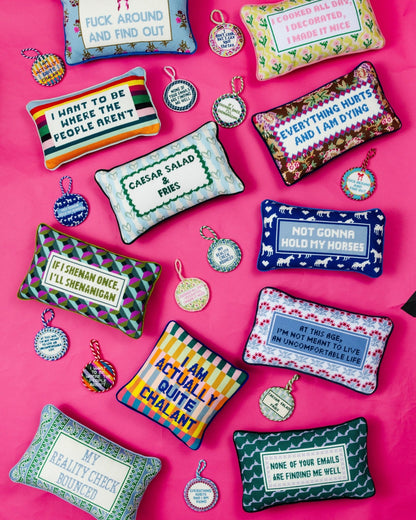 Uncomfortable Needlepoint Pillow - Starry Skies Austin
